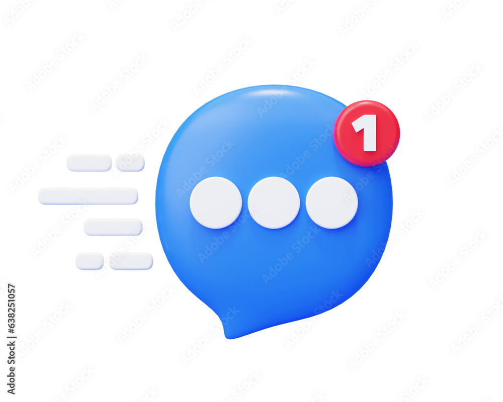 Poster speech bubble chat with notification messaging communication icon 3d background illustration