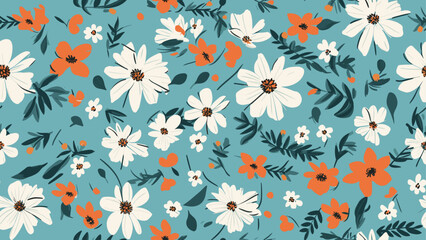 flower leaves floral pattern seamless botanical
