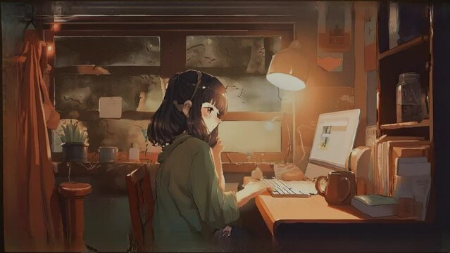 Up to 4K resolution,  A girl in deep thought, Generative AI with blender