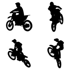 Motocross Rider Silhouette Vector Illustration 