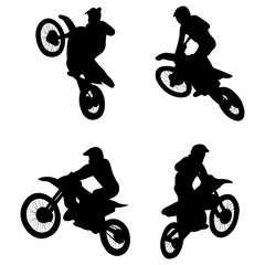 Motocross Rider Silhouette Vector Illustration 