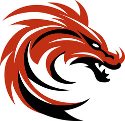 Vector Chinese dragon logo icon minimal design