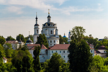 View from the north of the Nikolsky Cathedral of the Chernoostrovsky convent in Maloyaroslavets, Russia