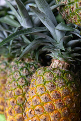 Ripe Pineapples at a farmers market