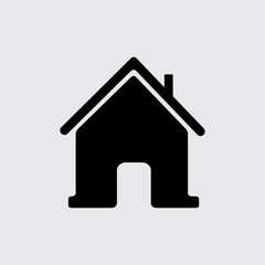Fototapeta na wymiar Black color house icon on isolated background.