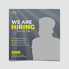 We are hiring job vacancy social media post template