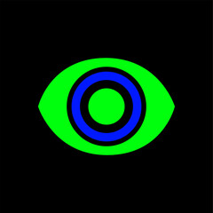 Green vector human eye icon. Human eye icon.