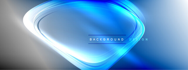 Vector abstract background - liquid transparent bubble shapes on fluid gradient with shadows and light effects