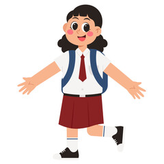 Girl Student In Uniform Illustration