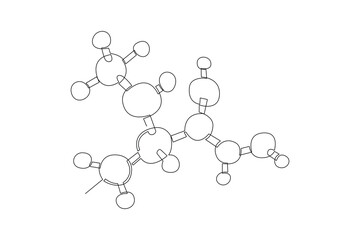 One continuous line drawing of Chemistry and physics laboratory equipment concept. Doodle vector illustration in simple linear style. 