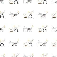 comfortable work and hard work seamless pattern