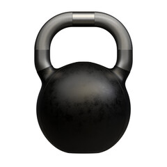 Realistic rough black kettlebell isolated on white background , Exercise concept. 3d illustration.