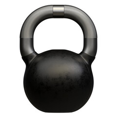 Realistic rough black kettlebell isolated on white background , Exercise concept. 3d illustration.
