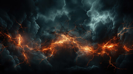 Gray Grunge Smoke Texture Dark Sky Black Night Cloud Moody Theme Thunderstorm Background AI Generative - obrazy, fototapety, plakaty