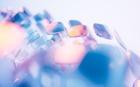 Abstract glass geometry background, 3d rendering.