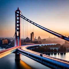 golden gate bridge at night Generator by using AI Technology