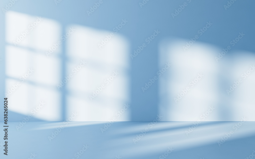 Poster empty room with light comes in, 3d rendering.