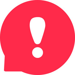 Exclamation icon attention logo warning speech bubble important round mark.