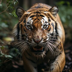 Fototapeta premium Portrait of beautiful a bengal tiger