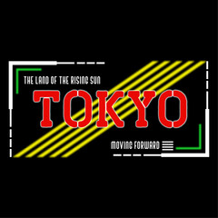 Futuristic Tokyo Typography Graphic Vector for tee print graphic