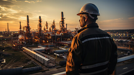 Engeneer looking of the offshore oil and gas