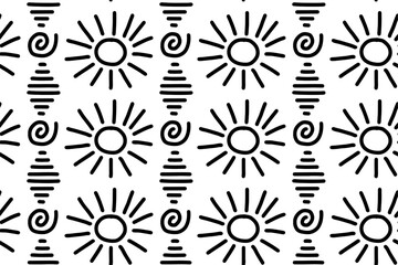 Doodling line hand drawn minimalist seamless pattern