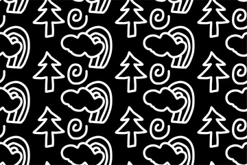 Doodling line hand drawn minimalist seamless pattern