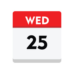 25 wednesday icon with white background