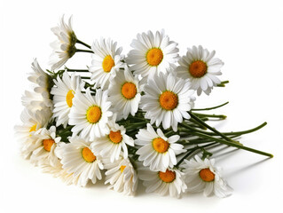 Obraz premium Bouquet of daisies flowers closeup on white