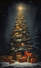 christmas tree in the night