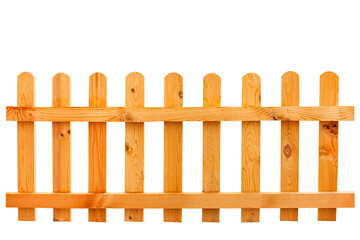 Wooden fence isolated on transparent background.