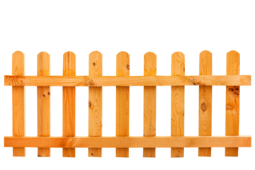 Wooden fence isolated on transparent background.