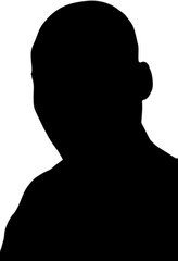 Digital png silhouette image of man with short hair on transparent background