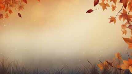 Autumn theme image background with space for text, AI generated.