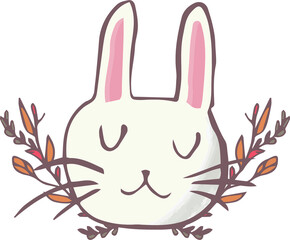 Fototapeta premium Digital png illustration of white rabbit on transparent background