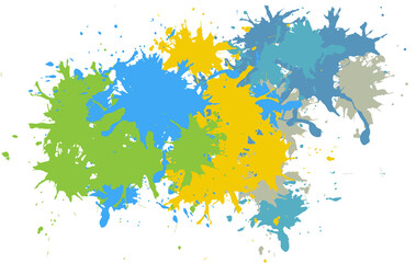 Digital png illustration of colourful stains on transparent background