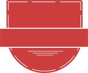 Digital png illustration of red badge with copy space on transparent background