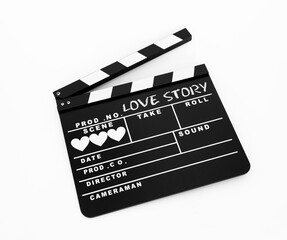 Naklejka premium Love Story Clapperboard