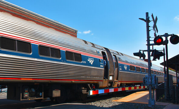 Amtrak Passenger Train at Station