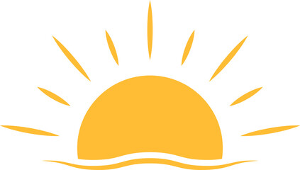 A half sun is setting downwards icon sunset concept for graphic design, logo, website, social media, mobile app, UI illustration