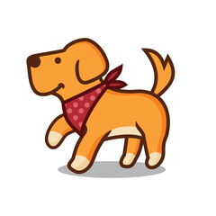 Illustration of a cute dog with a red scarf