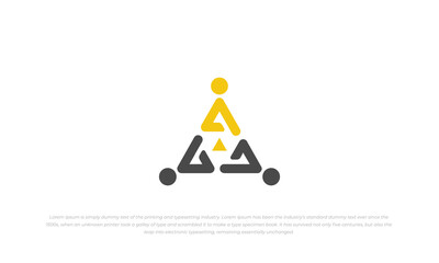 logo combination people group, triangle, and letter A