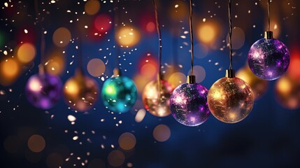 Fototapeta na wymiar Christmas cards, Christmas decoration in the style of Christmas lighting colorful color joyful romantic atmosphere