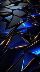 Metallic blue and black wallpaper in a tech style, high resolution