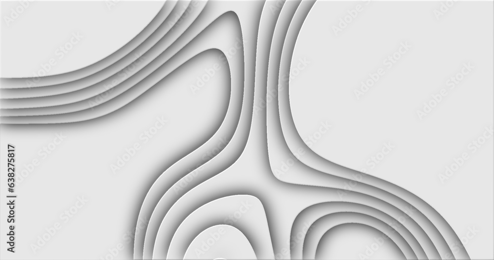 Poster white cut curve abstract background pattern of lines and waves