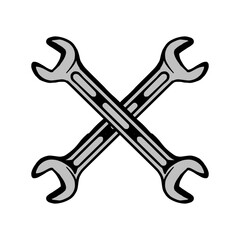 wrench cross mechanic logo