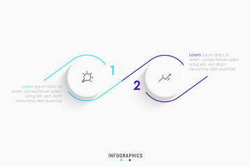 Vector Infographic label design template with icons and 2 options or steps. Can be used for process diagram, presentations, workflow layout, banner, flow chart, info graph.