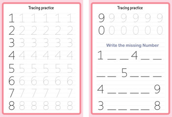 Basic Tracing for kids | Preschool tracing worksheet for handwriting motor skills | Alphabet tracing | Kindergarten essentials - obrazy, fototapety, plakaty