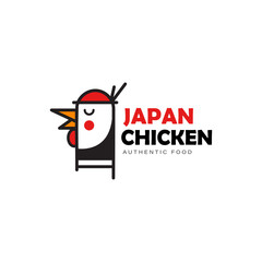 Japan Chicken logo vector illustration for restaurant or kitchen brand symbol
