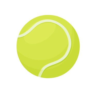 Tennis ball isolated on white. Vector flat sport illustration